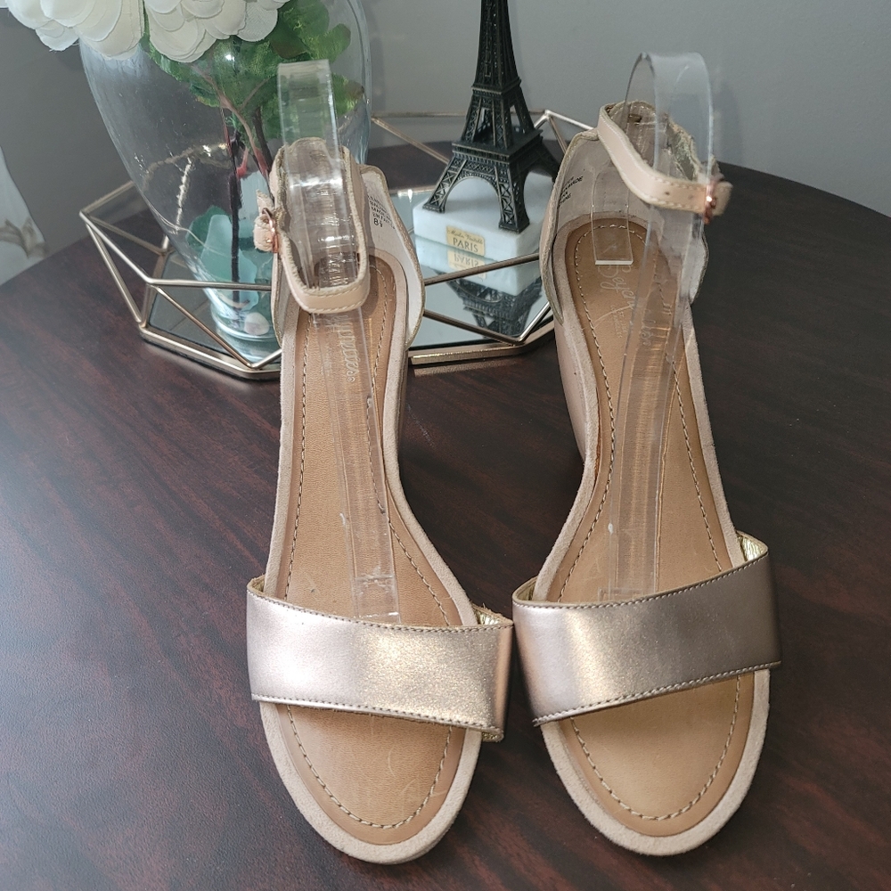 Seychelles Rose Gold Wedge Sandals